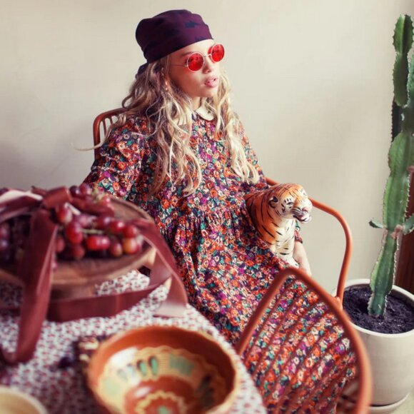 PIUPIUCHICK MULTICOLOR FLORAL COLLAR DRESS - KNEE LENGTH- SIZE 6 - NWT - Picture 3 of 3